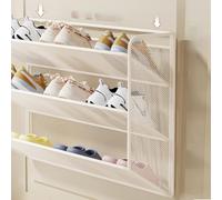 Over the Door Shoe Organizer for Bathroom Entryway or Closet Sturdy Iron Build Space Efficient Multi Level Shoe Holding (Black)