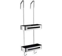 Over-the-Door Shower Caddy No Drill Adhesive Organizer with Hooks Rustproof Waterproof 304 Stainless Steel Shelves for Bathroom & Toilet White Shower Storage Solution