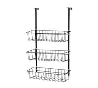 ＡＷＨＡＯ Over-the-Door Spice Rack, Heavy Duty Metal, 3-Tier Hanging Baskets, Shelves for Playroom, Bathroom, Kitchen, Laundry Room, Vegetables, black