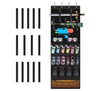 Over the Door Toys Storage,Foam Blaster Over the Door Organizer with Pockets and Hooks Multi-Function Storage Hanger for Toy Guns Darts Goggles Nursery Game Room Bedroom Organizer