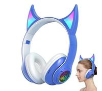 Over The Ear Wireless Headphones | Devil Cat Ear Cordless Over-Ear Headset - Lightweight Over-Ear Headset, Student Headphones With Colorful Breathing Lights For Men & Women