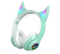 Over The Ear Wireless Headphones, Devil Cat Ear Student Wireless Headphones, Lightweight, Sports With Colorful Breathing Lights For Playing Games