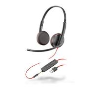 Over-the-head - Binaural - Supra-aural - 7.45 ft Cable - Noise Cancelling Microphone - Noise Canc Poly Blackwire C3225 Headset Stereo Mini Phone (3.5 mm) Wired 32 Ohm 20 Hz 20 kHz On-Ear