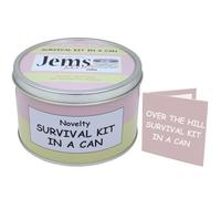 Over The Hill Survival Kit in a Can - Funny Birthday Gift for Men or Women - Humorous Getting Older Present & Novelty Keepsake for 40th, 50th, 60th or Retirement (Pink/Cream)
