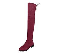 Over the knee boots for women ankle boots women ankle boots with heel elegant durable high elasticity winter boots sexy fashion leisure boots for warmth and comfort, Red, 6 UK