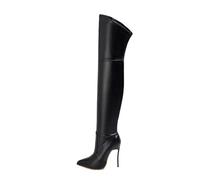 Over The Knee Boots for Women Fashion Pointed Toe Stiletto High Heel Side Zipper Inch Fall Boots Sexy Ladies Elegant Dating Party Evening (42) Black