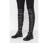 Long Tall Sally - Lts Faux Leather Over The Knee Stretch Boots In Standard D Fit - Women's