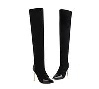 Over-The-Knee Suede Boots for Women, 10CM Heel, Pointed Toe, High Heels, Thigh High, Ideal for Pole Dancing