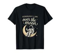 Over The Moon Astronaut Galaxy Space Graphic Design novelty T-Shirt