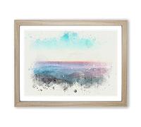 Over The Mountains In Poland In Abstract Modern Art Framed Print | A2 Oak Framed Wall Art | Ready to Hang | Abstract Landscape Picture | Living Room Bedroom Lounge Office