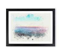 Over The Mountains In Poland In Abstract Modern Art Framed Print | A4 Black Framed Wall Art | Ready to Hang | Abstract Landscape Picture | Living Room Bedroom Lounge Office