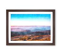 Over the Mountains in Poland Painting Framed Print | A2 Walnut Framed Wall Art | Ready to Hang | Modern Landscape Picture | Living Room Bedroom Lounge Office