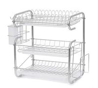 Over-The-Sink 3-Tier Dish Drying Rack - Space-Saving Kitchen Dish Drainer with Draining Board, White, Ideal for Small Kitchens and Efficient Drying