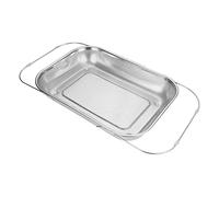 Over The Sink Colander, Stainless Steel Retractable Pasta Strainer, Fine Mesh Kitchen Draining Basket for Rice Grain Pasta Vegetable Fruit Berry Washing Cooking