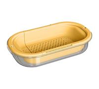 Over The Sink Colander - Vegetable Strainers & Kitchen Strainers - Strainer Basket for Sink with Quick Draining Function & Fruit Washing Basket for Household Cooking Meal Preparation Dishwashing