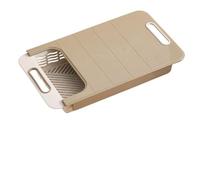 Over The Sink Cutting Board with Draining Basket, Telescopic Multifunctional Kitchen Chopping Block Cutting Board Storage Basket Vegetable Board
