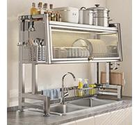 Over The Sink Dish Drainer Drying Rack Over Sink Dish Rack for A Tidy Kitchen Sink Shelf Organized Space-Saving(65cm/25in)