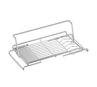 Over The Sink Dish Dryer - Expandable Metal Utensil Organizer | Storage and Draining Rack - for Glasses Forks Chopsticks Bowls Spoons Tableware and Cutlery