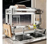 Over The Sink Dish Drying Rack, 304 Stainless Steel Kitchen Counter Organization, Space-Saving Storage for Dishes, Glasses, Cutlery