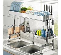Over The Sink Dish Drying Rack - Adjustable, Large Capacity, Space-Saving for Kitchen Counter