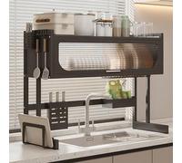 Over The Sink Dish Drying Rack with Utensil Holder, Multifunctional Countertop Dish Storage Rack, Space-Saving for Plates and Bowls