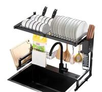 Over The Sink Drying Rack, (Expandable Dimension) Stainless Steel Dish Rack for Kitchen Sink, Corrosion Resistant, Durable Dish Drain, Space-Saving Design+