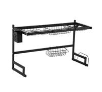 Over The Sink Drying Rack, (Expandable Dimension) Stainless Steel Dish Rack for Kitchen Sink, Corrosion Resistant, Durable Dish Drain, Space-Saving Design+