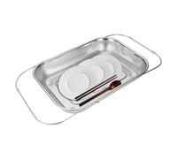 Over The Sink Strainer | Extendable Stainless Steel Filter Basket | Rice Grain Draining Fine Mesh Basket for Kitchen Cooking Food Vegetable Berry Fruit Washing