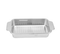 Over The Sink Strainer Extendable, Stainless Steel Over The Sink Colander for Kitchen Washing Vegetables Fruits, Adjustable Dish Rack Sink Basket with Smooth Wall (Large Size)