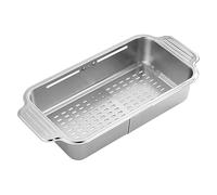 Over The Sink Strainer - Retractable Stainless Steel Dish Drain Rack - Expandable Colander Strainers Basket for Draining Washing Storage Counter Food Fruit Vegetable Home