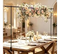 Over The Table Rod Stand with Clamps, Adjustable Table Hanging Decor Stand | Table Arch Stand, 42-123cm Height, 80-250cm Length for Wedding, Birthday Party Festive Table Decorations