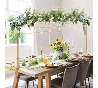 Over the Table Rod Stand with Clamps, Gold Metal Over Table Hanging Rail for Decorations, Adjustable 120-260CM Length, Balloon Flower Arch Stand for Birthday, Wedding, Party Decor,Table Backdrop Stand
