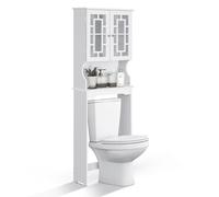 Over-The-Toilet Cabinet 3-Tier Washing Machine Rack Adjustable Shelf Gymax White One Size