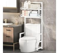 Over the Toilet Shelf Organizer, Adjustable Bathroom Storage, Carbon Steel, Space-Saving, Easy Access, Stable Load-Bearing Design, 47 x 25 x 164cm