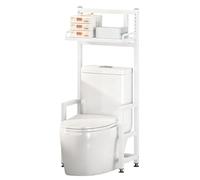 Over the Toilet Shelf Organizer, Adjustable Bathroom Storage, Carbon Steel, Space-Saving, Easy Access, Stable Load-Bearing Design, 47 x 25 x 164cm