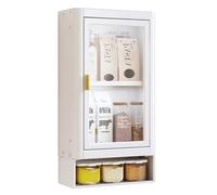 Over The Toilet Storage Cabinet, Wall Mounted Bathroom Medicine Cabinet with Closed Cupboards and Spice Box, 3-Tier Steel Cosmetic Storage Locker