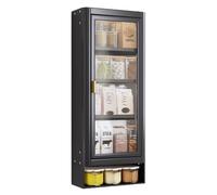 Over The Toilet Storage Cabinet, Wall Mounted Bathroom Medicine Cabinet with Closed Cupboards and Spice Box, 3-Tier Steel Cosmetic Storage Locker