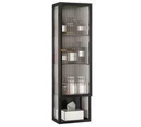 Over The Toilet Storage Cabinet Wall Mounted Bathroom with 3 Closed Cupboards & 1 Open Shelf 27.5" High Cosmetic Locker Space Saving Solution for Small Bathrooms