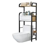 Over-The-Toilet Storage Rack - Freestanding Toilet Shelf Stable Space Saver Cabinet for Bathroom - White Toilet Rack for Maximum Storage Efficiency