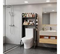 Over-The-Toilet Storage Shelf 2-Layer Adjustable Bathroom nizer Multi-Functional Bathroom Cabinet for Balconies Space-Saving Black Storage Solution