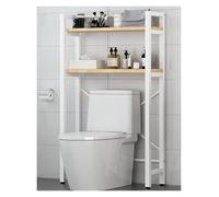 Over The Toilet Storage Shelf - 2-Tier Freestanding Bathroom Space-Saving Above Toilet Shelves White Bathroom Storage Solution for Small Spaces