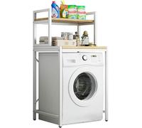Over-The-Toilet Washing Machine Storage Rack, Adjustable Non-Slip Feet, Space-Saving Bathroom, 2-Layer Design, White - Ideal for Small Spaces