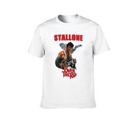 Over The Top 80s Film Poster Stallone Rocky Rambo Retro 1243 Mens Tshirt Black Round Neck Short Sleeves Size 3XL