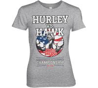Over The Top Hurley Vs. Hawk Girly Tee Damen T-Shirt Heather-Grey
