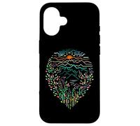 Over the trees listen birds sing sunrise mountain Line Art Case for iPhone 16