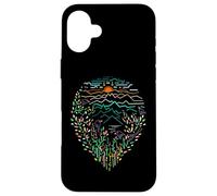 Over the trees listen birds sing sunrise mountain Line Art Case for iPhone 16 Plus
