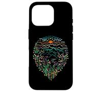 Over the trees listen birds sing sunrise mountain Line Art Case for iPhone 16 Pro