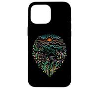 Over the trees listen birds sing sunrise mountain Line Art Case for iPhone 16 Pro Max