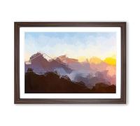 Over the Volcano in Guatemala in Abstract Framed Print | A2 Walnut Framed Wall Art | Ready to Hang | Abstract Fantasy Picture | Living Room Bedroom Lounge Office