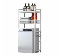 Over Toilet Shelving Unit, Sturdy Carbon Steel Bathroom Rack for Space Saving Storage, Utility Room Shelf for Washing Machine, Modern Design